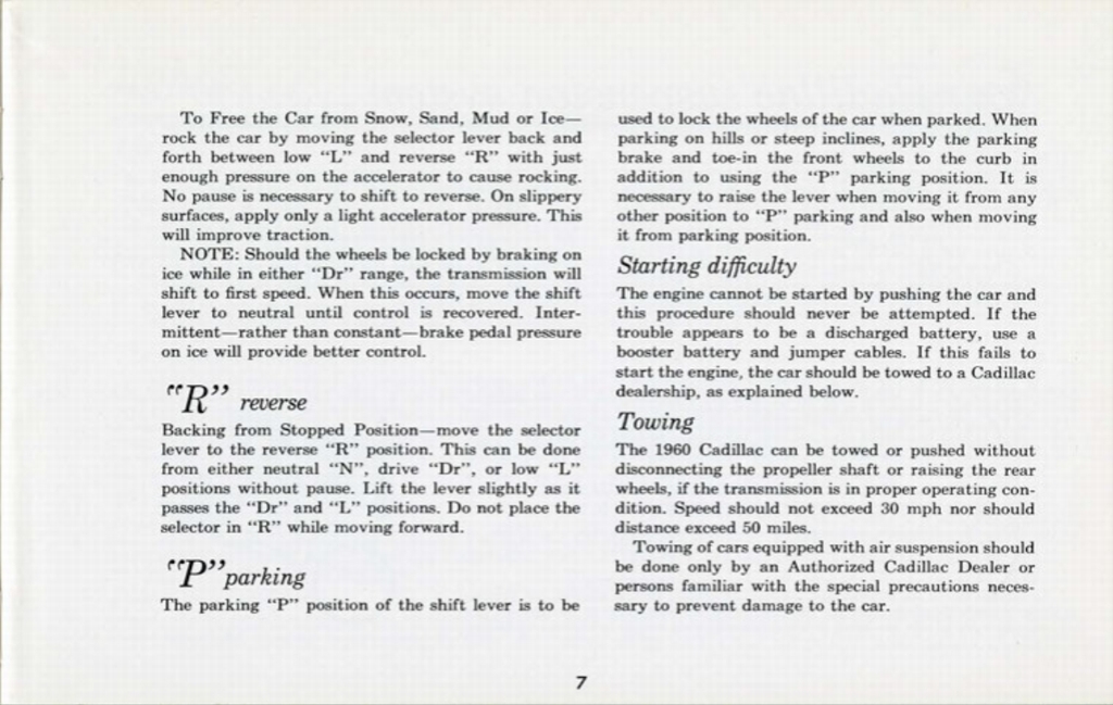 1960 Cadillac Owners Manual Page 47